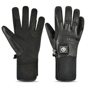 <span class=keywords><strong>Gants</strong></span> chauffants en <span class=keywords><strong>cuir</strong></span> électriques rechargeables pour hommes et femmes, design antidérapant en silicone pour l'hiver, confort et style - Product Image 2
