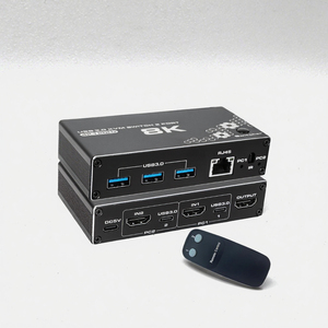 2x1 KVM สวิทช์ USB 3.0และ RJ45รองรับอีเทอร์เน็ต<span class=keywords><strong>8K</strong></span> สำหรับ <span class=keywords><strong>HDMI</strong></span> KVM สวิตช์สำหรับคีย์บอร์ดจอคอมพิวเตอร์30Hz 4K มีสินค้าในสต็อก - Product Image 3