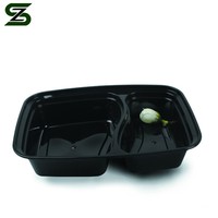 Conteneur alimentaire rectangulaire jetable en plastique PP de qualité alimentaire de 32 oz, bol micro-ondable avec couvercle anti-fuite, logo personnalisé