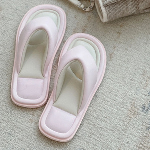 Nouvelles tongs compensées en cuir rose de luxe pour femme, inspirées des créateurs, collection 2026 - Product Image 4