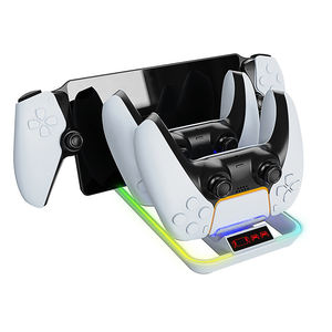 Vente en gros <span class=keywords><strong>3</strong></span>-en-<span class=keywords><strong>1</strong></span> coloré RGB lumière LED chargeur rapide Dock Station de charge pour manette sans fil PS5/<span class=keywords><strong>portail</strong></span> PS5 - Product Image 1