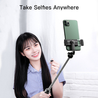 Bâton de selfie multifonction rétractable portable mini pliable Bluetooth sans fil à rotation à 360 degrés