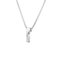 Collier pendentif en acier inoxydable Mobius Twist Bar, unisexe, minimaliste, géométrique, chaîne à maillons rectangulaires, bijoux tendance hip-hop