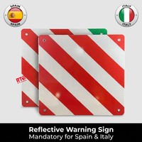 Panneau de signalisation arrière réfléchissant résistant aux intempéries de 50 cm pour utilisation sur les autoroutes en Espagne et en Italie, base rigide en aluminium
