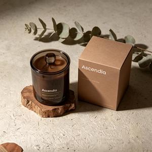 Ascendia Scented Soy <b>Wax</b> <b>Candle</b> Glass Jar Woody Fragrance Handmade Aromatherapy Minimalist Home Decoration 40-60 Hours Burn Time - Product Image 1