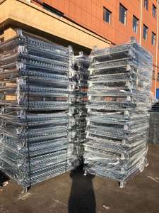 Keranjang kawat lipat, keranjang kawat dengan roda, wadah jala lipat - Product Image 6