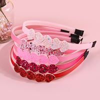Nouveau bandeau en sequins en forme de cœur pour la Saint-Valentin, bandeau en forme de cœur tendance et créatif pour la fête de la Saint-Valentin, accessoires pour cheveux