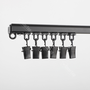 Tùy chỉnh màu đen trắng kim loại móc Clip với tàu lượn thiết kế hiện đại phụ kiện nhựa cho rèm cực bài hát nhẫn để sử dụng nhà - Product Image 4