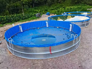 Pecera Redonda de PVC Azul SDM para Cultivo de Pescaduras y Camarones con Tamaño Personalizable (2m-30m) y Generador de Oxígeno - Product Image 4