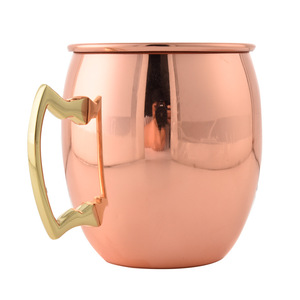 Jinhui Industrial Moscow Mug 450Ml Stainless Steel <b>Copper</b> Finish With <b>Handle</b> For Beer Coffee - Product Image 3