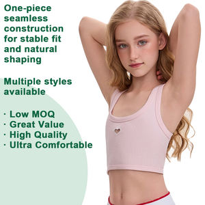 シャンハオ OEM ワンピース シームレス ガールズ ベスト 無地 シームレス ニットトップス ガールズ シームレス 織り下着 ティーン向け - Product Image 3