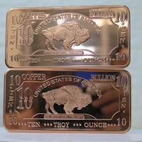 Barres de cuivre fin 999 de 10 oz, type Buffalo, A148