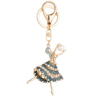 Porte-clés Ballerine Métallique Tendance, Meilleure Vente, avec Strass Brillants et Émail, Breloque Danseuse de Ballet, Anneau pour Clés de Voiture, Cadeau en Gros