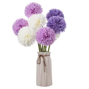 SENMASINE singolo 11cm testa tonda 44cm stelo lungo Real Touch ortensia per Bouquet fai da te centrotavola fiore avorio verde viola rosso