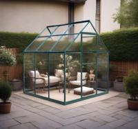 Serre multi-travées en polycarbonate extérieur durable Taille de bricolage avec cadre en métal Assemblage facile pour la culture de fleurs pour les jardins