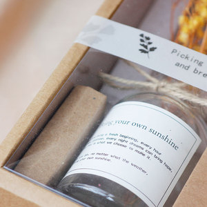 กล่องของขวัญดอกไม้แห้งตกแต่งวันแม่ ขวดแก้ว ดอกยิปโซฟิลลาอบแห้ง ช่อดอกไม้แห้งสำหรับของขวัญวันวาเลนไทน์ - Product Image 6