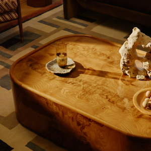 Mesa de Centro Redonda de Estilo Rústico Antiguo, Moderna y Duradera, de Madera con Detalles Metálicos para Muebles de Sala de Estar, Personalizable - Product Image 2