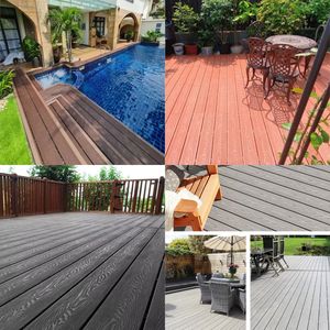 Tarima de Madera y Plástico Compuesto Ecológica, Resistente a los Rayos UV, Impermeable, para Terraza, Patio, WPC, para Exteriores - Product Image 6