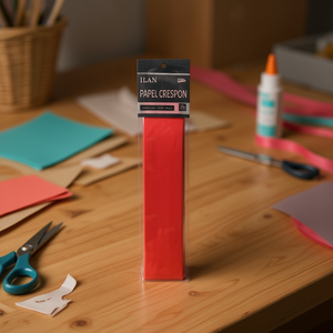 Carta Crespa 50x200 Cm Rosso Scuro Per Lavori Artigianali - Product Image 2