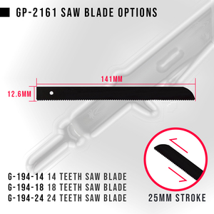 Sierra Neumática GATX GP-2161 de 5000 BPM con Baja Vibración, Longitud de Corte de 25 mm, Cuerpo de Material Compuesto, Herramienta Neumática para Cortar Placas/Tubos de Acero de 5 mm GP-216 - Product Image 4