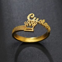 Bague personnalisée en acier inoxydable 316L gravée au laser, ajustable, pour femmes et hommes, petite série OEM/ODM, cadeau