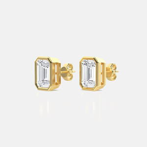 Designer Lab Grown Diamond Stud <b>Earrings</b> Round Brilliant Cut 925 Sterling <b>Silver</b> Elegant Jewelry for Women Daily Wear - Product Image 2