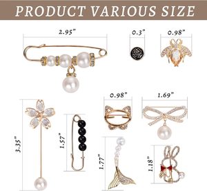 Lot de broches de sécurité en perles dorées, bijoux scintillants pour chaussettes, pulls, chapeaux, châles, accessoires de décoration polyvalents pour la taille - Product Image 2