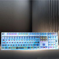 Capuchons de touches de clavier en PBT Doraemon pour clavier mécanique de jeu à axe magnétique PC VGN68/87/75, capuchons de touches de sublimation mignons