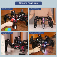 Kit de Robot Araña de Seis Patas Expandible, Módulos Electrónicos con Control por Voz IA y Codificación para Principiantes