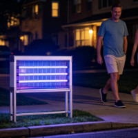 Lampe anti-moustiques LED 40W à brancher, double mode d'opération, étanche IPX4, écologique, couverture 120-180m, utilisation intérieure/extérieure