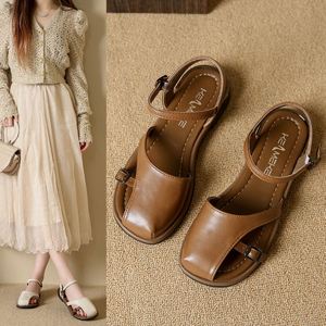 Women Closed Toe Soft <b>Flat</b> Roman <b>Sandals</b> 2026 Summer Fashion Mori Fairy Style Breathable Non Slip Daily Casual Beach Footwear - Product Image 2