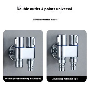 Vanne d'angle à double contrôle Accessoires de robinet en <span class=keywords><strong>acier</strong></span> inoxydable Vanne d'angle pour salle de bain cuisine Toilette Vanne en nylon <span class=keywords><strong>Bobine</strong></span> - Product Image 2