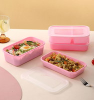 Boîte à bento de style japonais en PP avec couvercle à fermeture sécurisée 620ml 720ml 800ml 950ml 1050ml Contenant alimentaire pour la préparation des repas