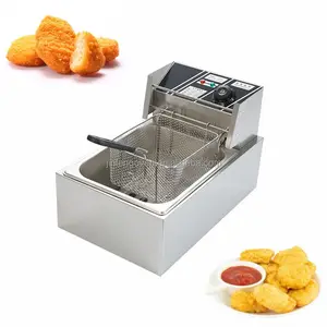 Commercial kitchen 6L 16L electric fried chicken double basket deep fryer