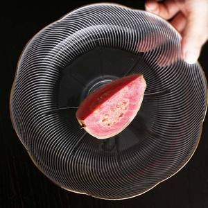 Plato de aperitivos de cristal para el hogar de estilo europeo japonés, plato de postre de fruta de pie alto para técnica de esmalte de Color de té para sala de estar - Product Image 6