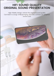 Hot Bán 2 1 3.5Mm Jack AUX Bộ Chuyển Đổi Âm Thanh Cho <span class=keywords><strong>Iphone</strong></span> Tai Nghe Sạc Âm Nhạc Cuộc Gọi Chức Năng Loa/<span class=keywords><strong>Microphone</strong></span> Tương Thích PVC - Product Image 4