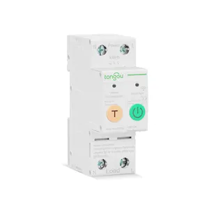 Medidor de energia inteligente monofásico, 2p, wifi, monitoramento de circuito, disjuntor, temporizador, relé com proteção de vazamento 63a by tuya