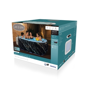 BESTWAY 6001F <span class=keywords><strong>Lay</strong></span> <span class=keywords><strong>Z</strong></span> <span class=keywords><strong>Spa</strong></span> Hollywood Bain à remous gonflable Luxe AirJet à haut rendement énergétique avec lumières LED 4-6 personnes 1.80 m X 66 cm - Product Image 6