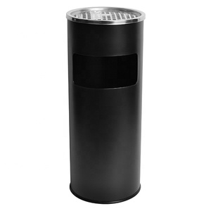 Round <strong>Smoking</strong> Trash <strong>Bin</strong> Outdoor Trash Can With Ashtray Hotel Lobby Black Floor-standing Stainless Steel Ash <strong>Bin</strong> - Product Image 6