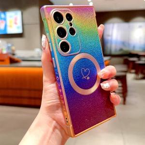 Étui mat coloré dégradé de luxe pour <span class=keywords><strong>Samsung</strong></span> Galaxy S25 S24 S23 S22 S21 Ultra Plus FE S 24 23 pour charge magnétique <span class=keywords><strong>Magsafe</strong></span> - Product Image 2