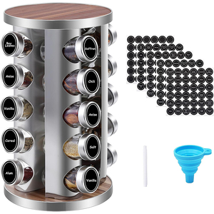 Étagère à épices verticale rotative à 360 degrés en acier inoxydable, <span class=keywords><strong>tiroir</strong></span> à épices carrousel, organisateur d'épices, gain de place, tiroirs à épices - Product Image 1