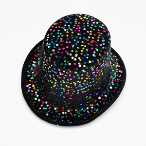 Sombrero de Copa Profesional para Halloween, Estilo Americano, con Lentejuelas, Copa Plana Alta, para Magos, Espectáculos, Fiestas, Cosplay, Disfraces - Product Image 5