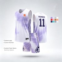 Ensembles de basketball personnalisés à sublimation effet éclaboussures de peinture pour unisexe, uniformes de sport en maille extensible quadridirectionnelle, support pour logo, numéro et nom d'équipe