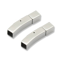 Fermoir rectangulaire en acier inoxydable pour bracelet plat, vente en gros