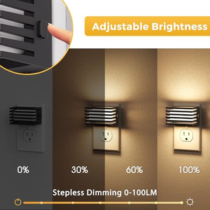 Veilleuse de style clôture 3CCT, 3 couleurs (3000K/5000K/Amber), lampe de chevet enfichable pour chambre et salle de bain - Product Image 5