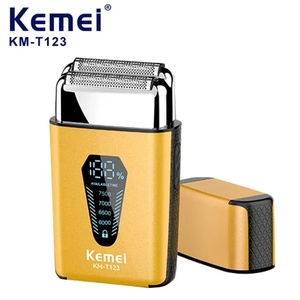 Kemei KM-T123 IPX5 방수 포일 면도기 습식 및 건식 전기 면도기 여행 면도기 무선 8500RPM 고속 모터 - Product Image 1