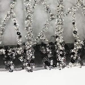 <span class=keywords><strong>Marimekko</strong></span> ผ้าตาข่ายคลุมหน้าปักเลื่อม,ผ้าตาข่ายถักด้วยมุกสำหรับชุดราตรีงานแต่งงาน - Product Image 4