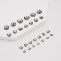 Perles de strass à coudre en résine époxy gris-beige de 6 mm, à dos plat et trou central, pour la création de bijoux et de breloques monogrammes
