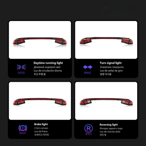 Nouveau feu arrière LED AURON en ABS rouge, avec fonction de feux de jour, 12V, pour Honda Civic 2022-2025, pour modernisation et remplacement - Product Image 6