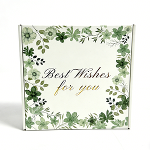 Boîte Cadeau Florale Portable Personnalisée, Design Vœux Chaleureux, Boîte d'expédition en Carton Ondulé Blanc, Logo en Relief, Impression Couleur, Emballage en Papier - Product Image 2